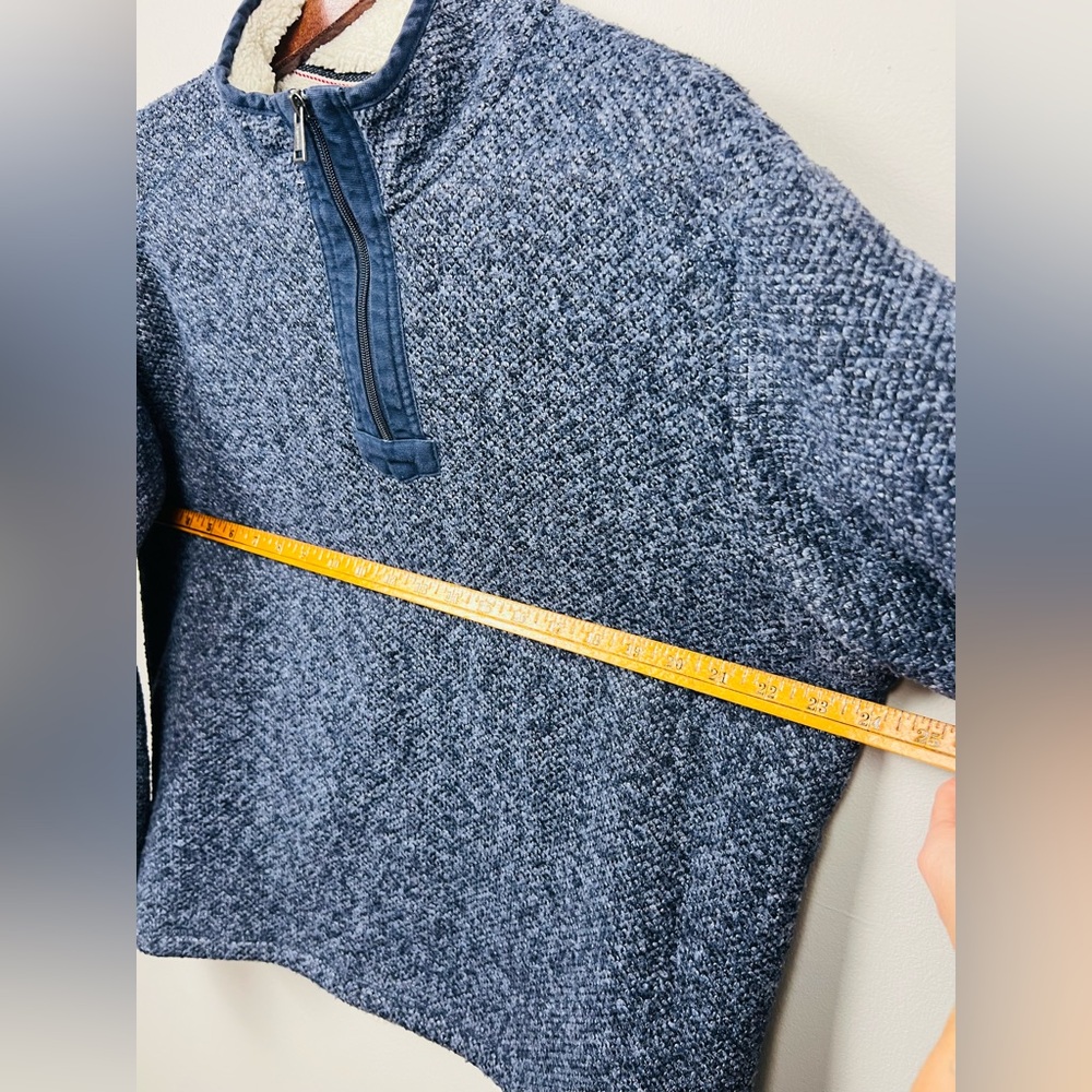 Orvis Blue Sherpa-Lined 1/4 Zip Pullover – Heathered Fleece Sweater – Size XL - Picture 10 of 14